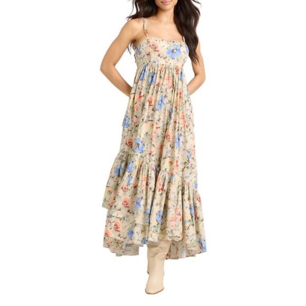 NWT Cinq a Sept Floral Maxi Dress Spaghetti Straps